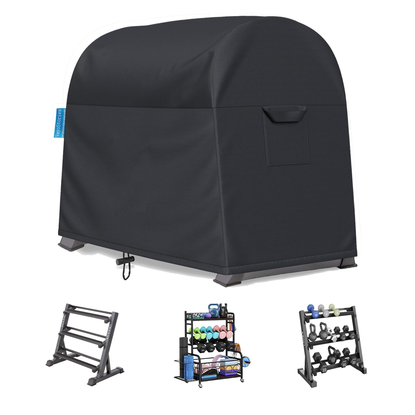 VeyoStories front view showing full cover protecting rack providing waterproof protection