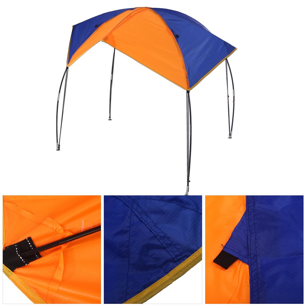 VGEBY canopy with people for size comparison and seating capacity benefit