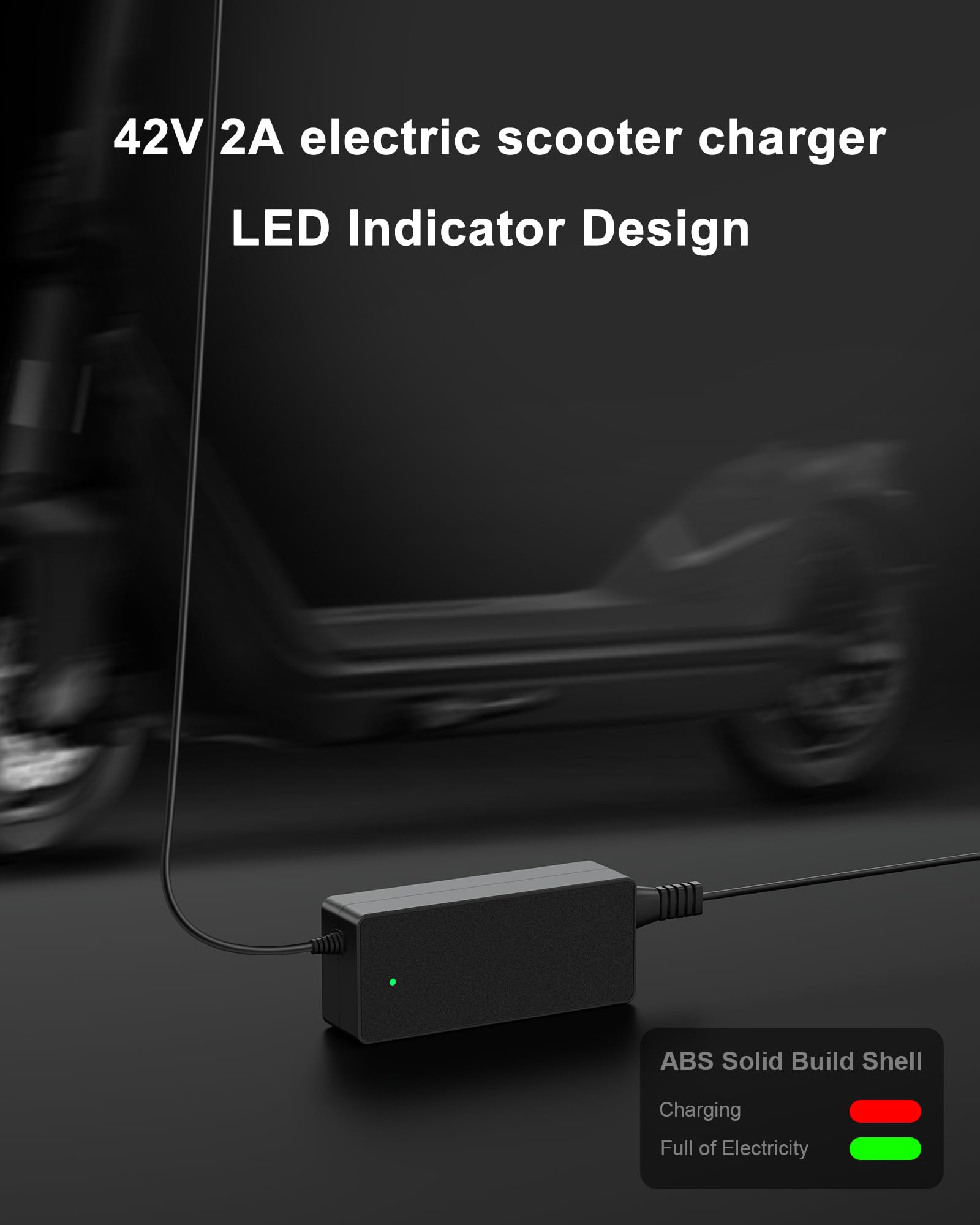 vhbw charger cable next to ruler showing 9.8ft length for flexibility