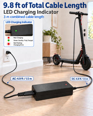 vhbw charger side profile displaying label and input/output specifications clearly