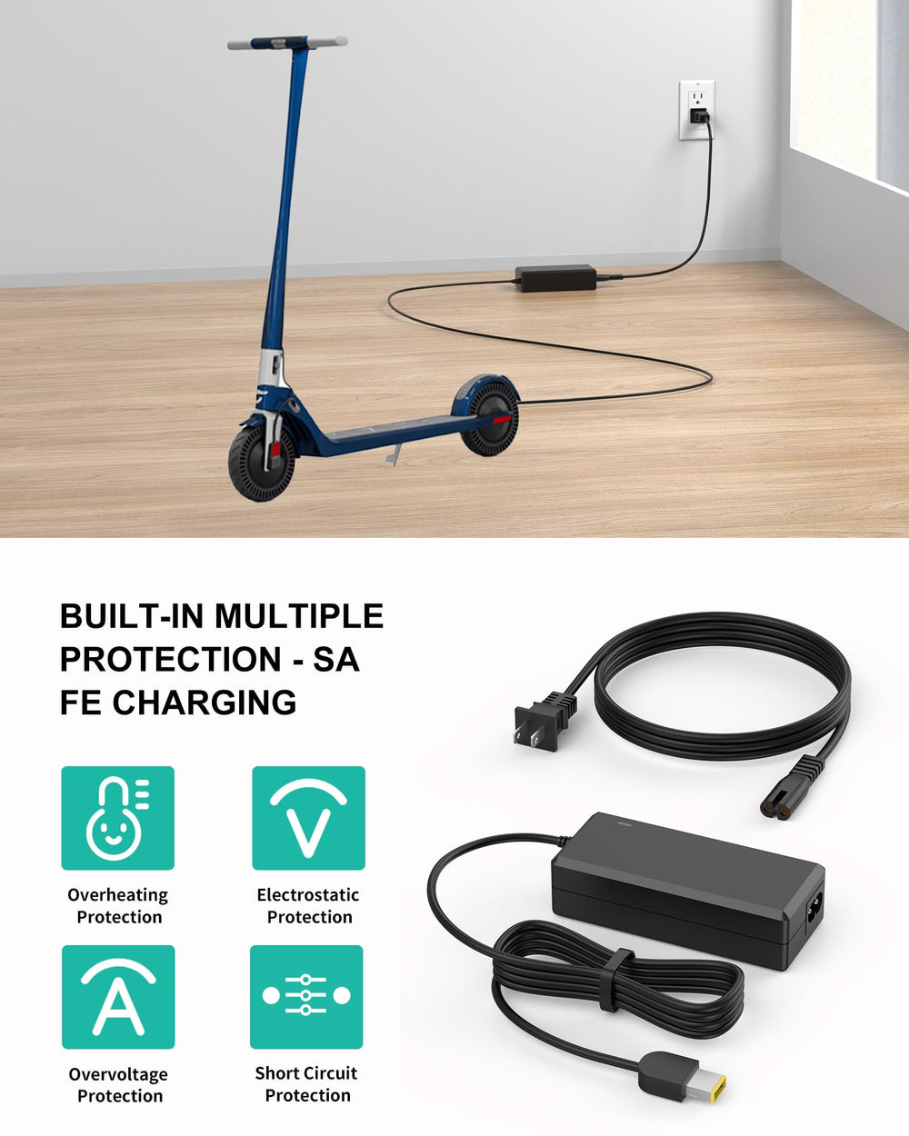 vhbw packaged charger and cable showing included single unit and contents