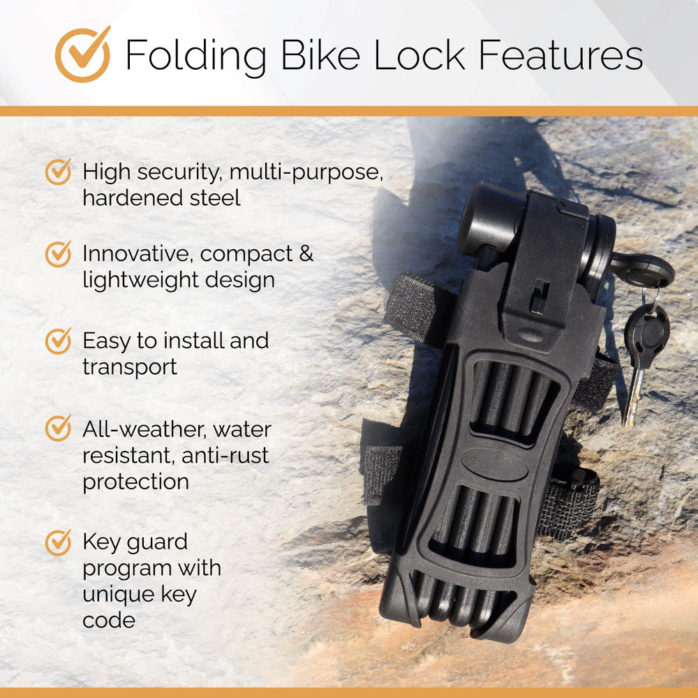 Via Velo folding lock folded compact for convenient storage and bike mounting