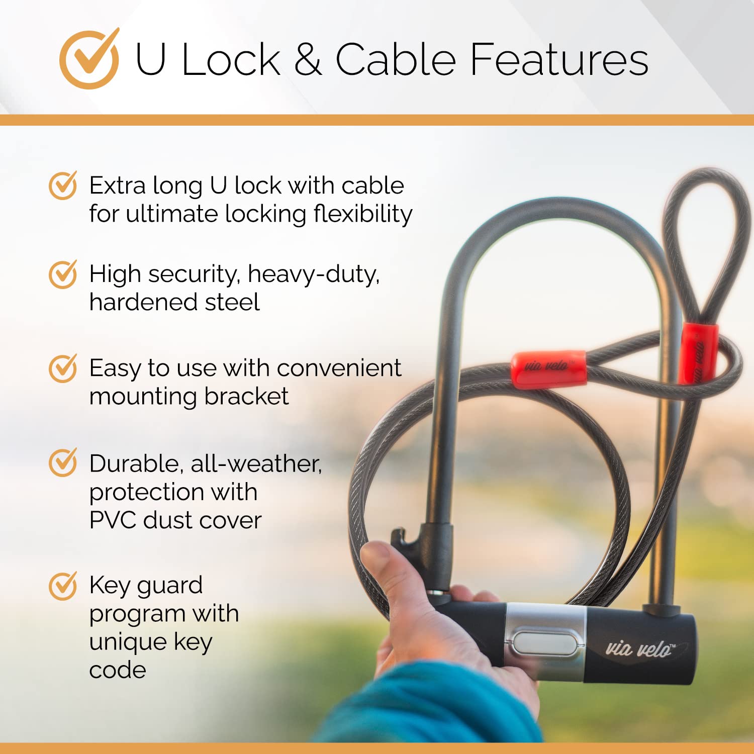 Via Velo one-key system keys image showing four identical keys for easy access