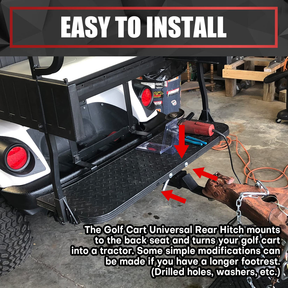 VIAGL hitch towing a small utility trailer showing practical cart use