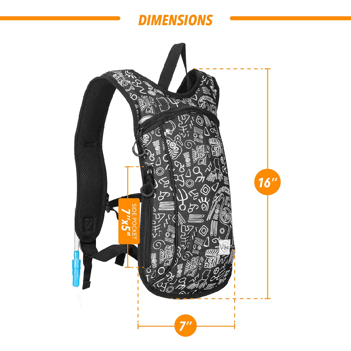 Vibe Festival Gear padded strap and back panel detail offering adjustable fit and breathability for long wear