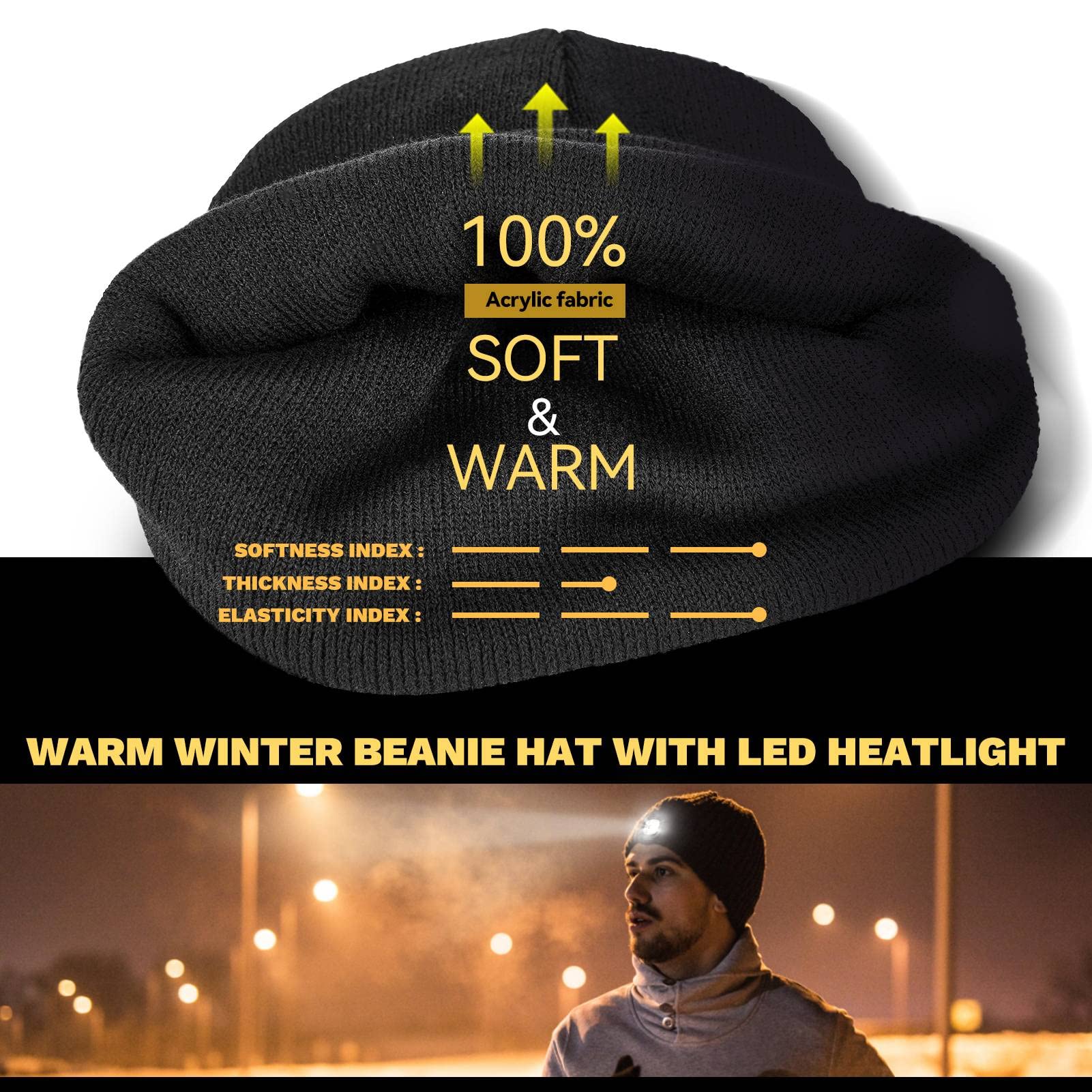 VIBELITE beanie with LED removed ready for washing and easy maintenance