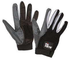 Vic Firth glove front view showing sleek cabretta leather and ventilated mesh for comfort