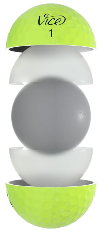 Vice Golf ball on green during putt showing matte finish reduces glare and aids alignment