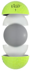Vice Golf ball on green during putt showing matte finish reduces glare and aids alignment
