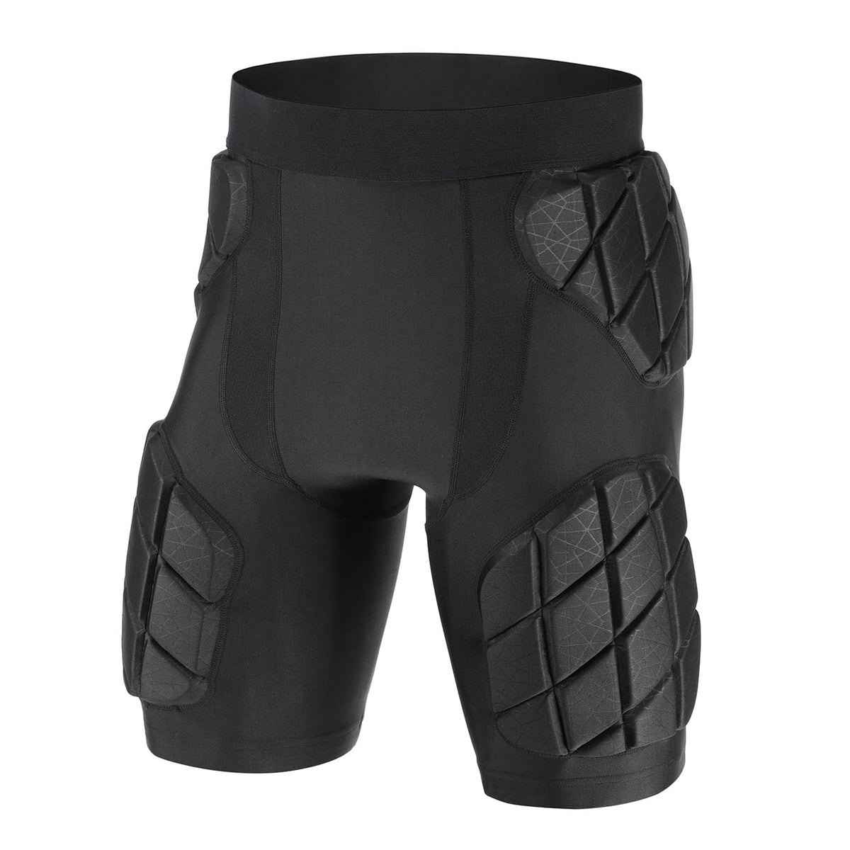 victridge front view of girdle showing low-profile pads and clean fit benefit mobility