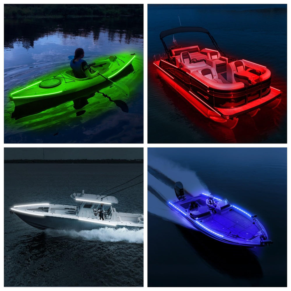 VIDLULTD night fishing scene with strips installed providing clear deck illumination