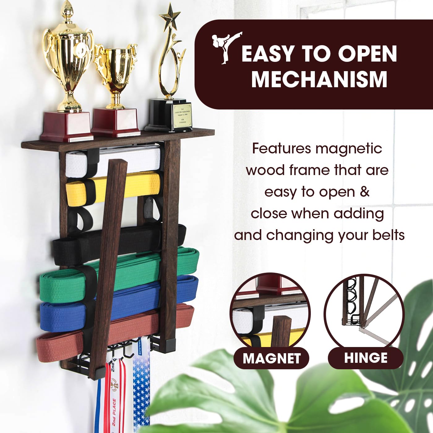 VIEWAY top shelf holding trophy and photo displaying achievements neatly