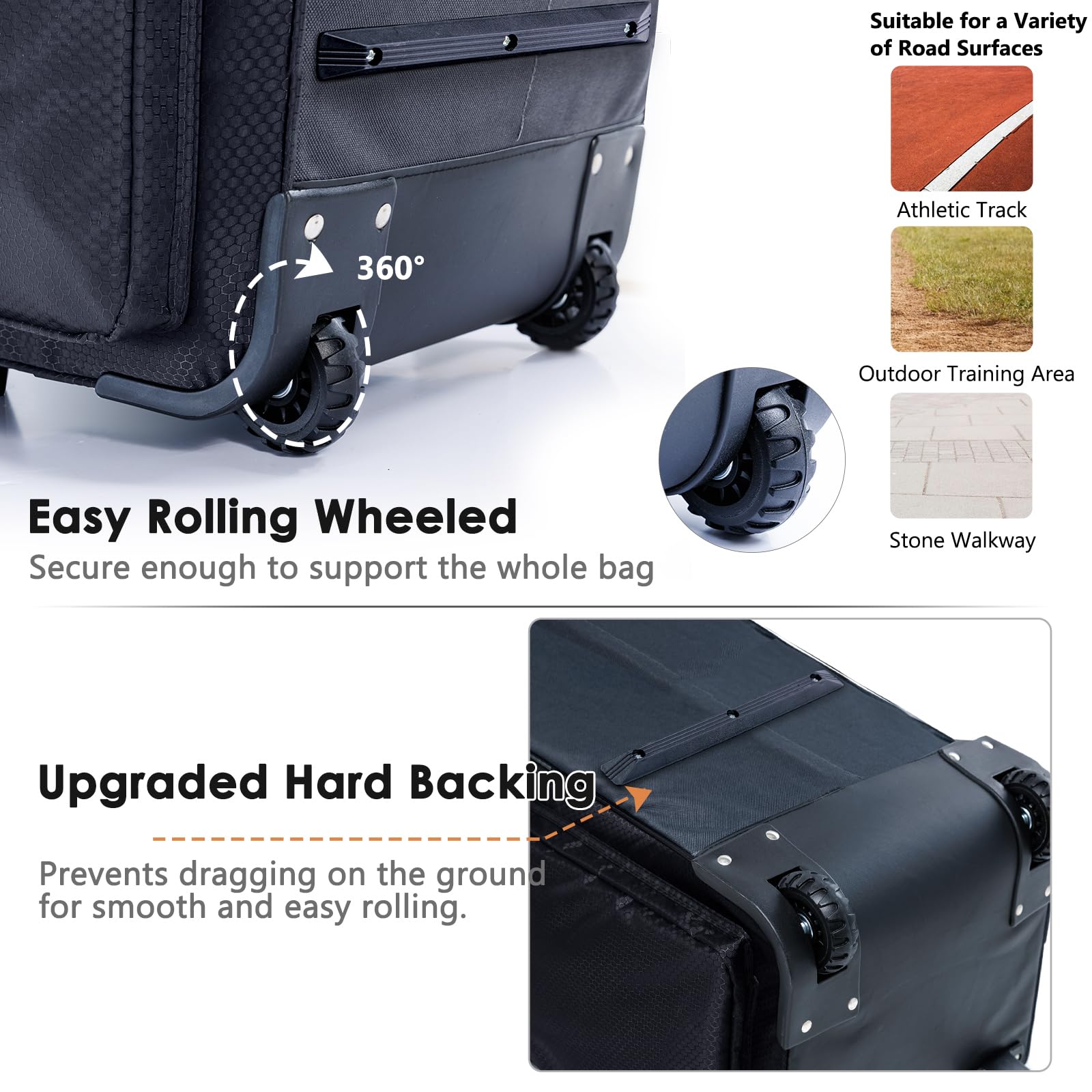 VIGEGARI bag in use on field transporting catcher gear for fast setup