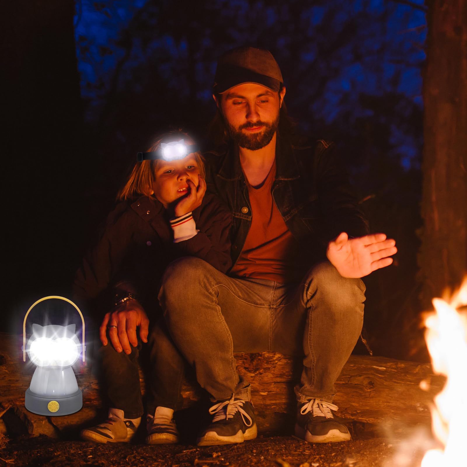 VIHOSE lantern hung inside tent providing ambient glow and campsite visibility