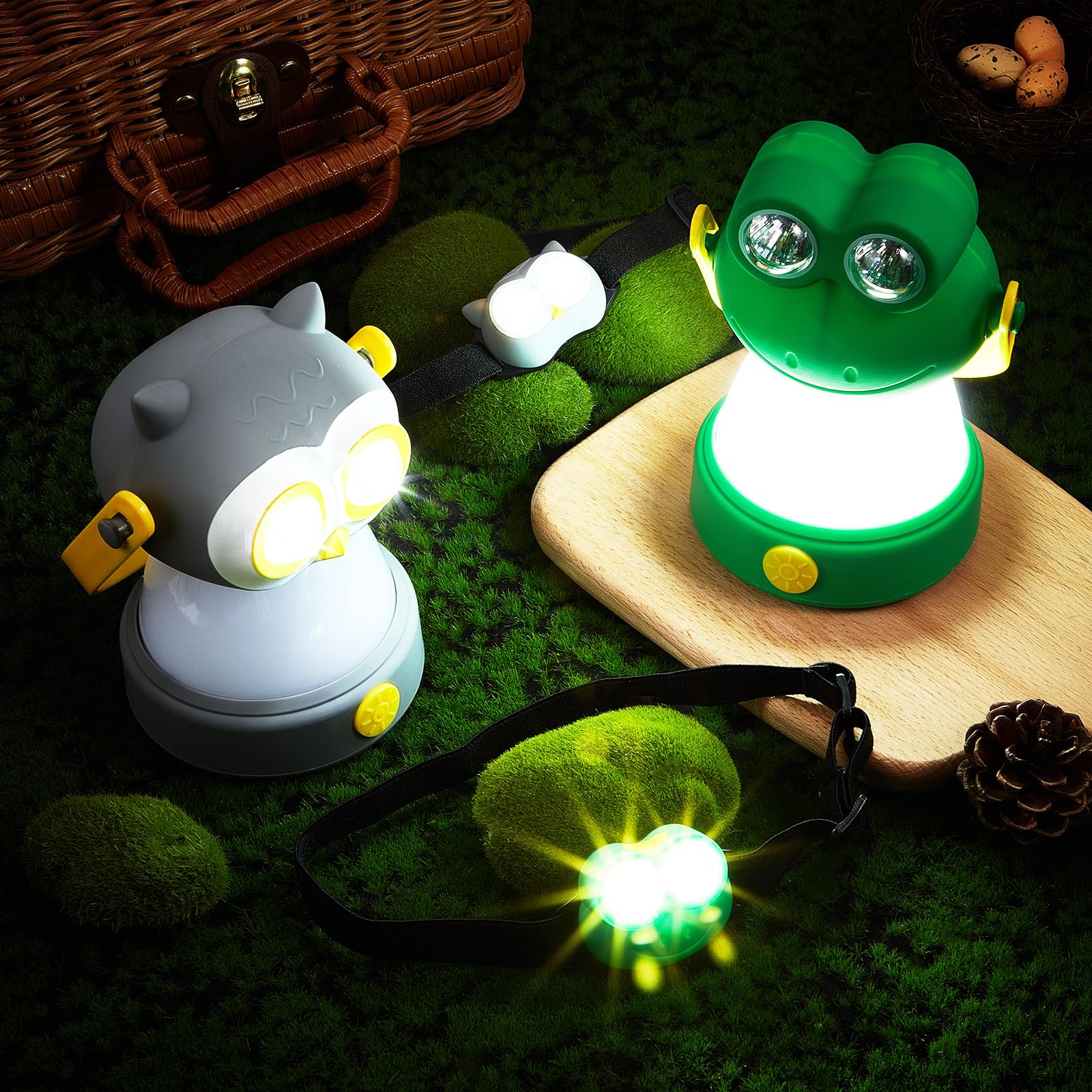 VIHOSE owl headlamp on child demonstrating hands-free light for play and tasks