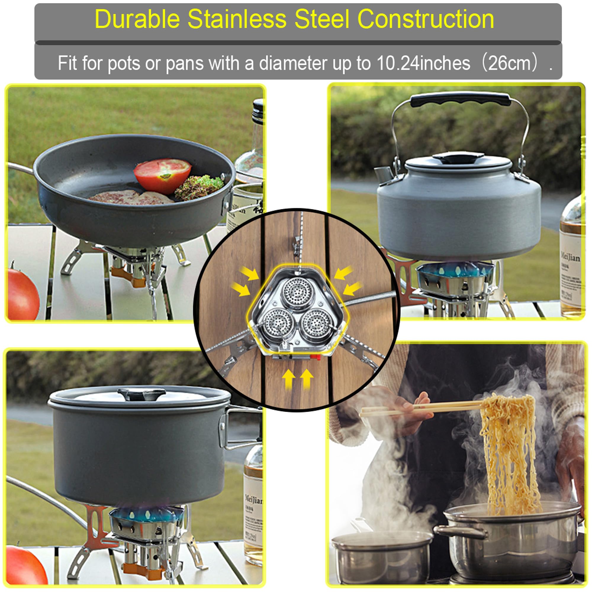 Vijezoy stove in campsite scene demonstrating rapid boiling on the trail