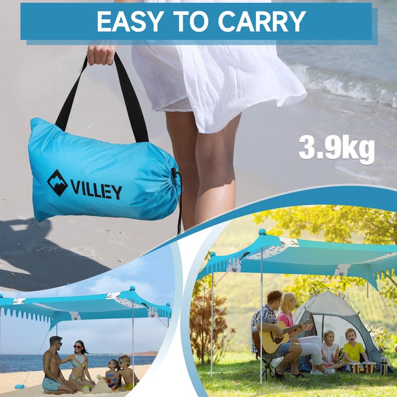 VILLEY sandbag anchor closeup showing ballast that improves wind resistance