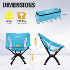 VILLEY compact chair packed in carry bag for effortless transport