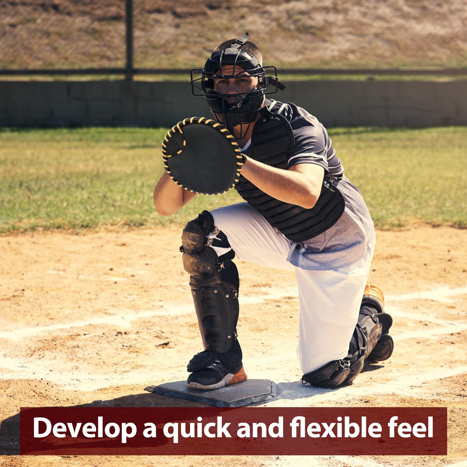 VioraWhite flat mitt backhand profile showing training-focused shallow pocket benefit