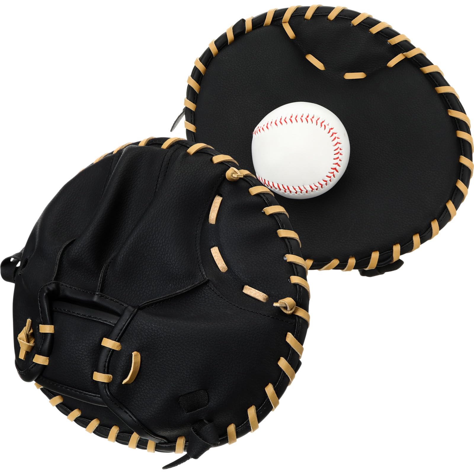 VioraWhite front view brown pancake training glove shows compact profile and durable finish