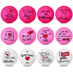 VioraWhite front packaging showing 12 Valentine's golf balls and cheerful presentation