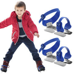 VioraWhite front view of blue skates showing stable beginner design