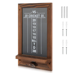 VioraWhite front view scoreboard showing walnut finish and clear scoring area for visibility
