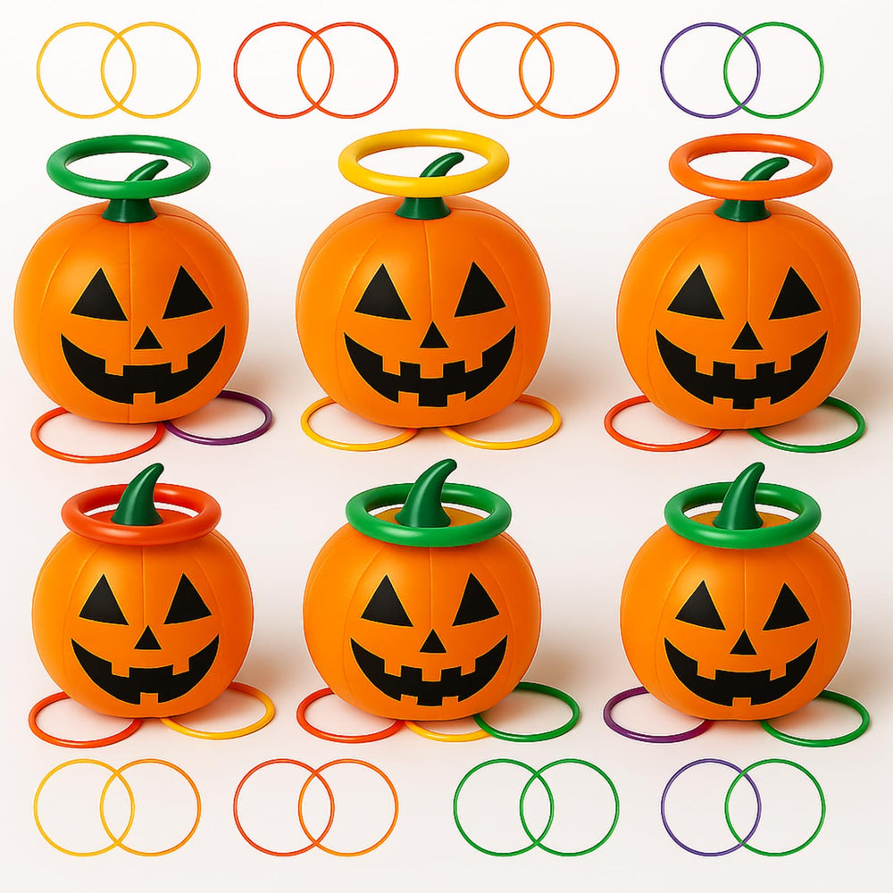 VioraWhite front view of inflated pumpkins showing ready-to-play setup and visibility