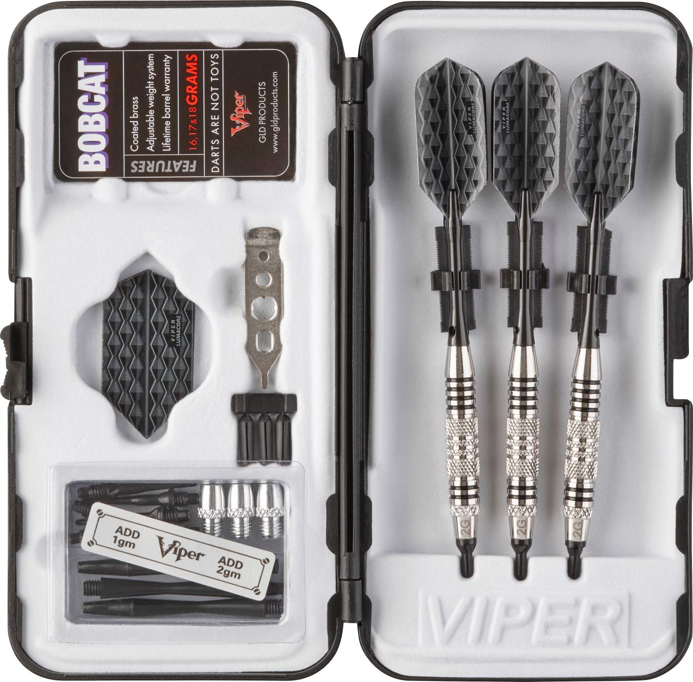 Viper by GLD Products nylon shaft close-up demonstrating secure locking holes for stable flights
