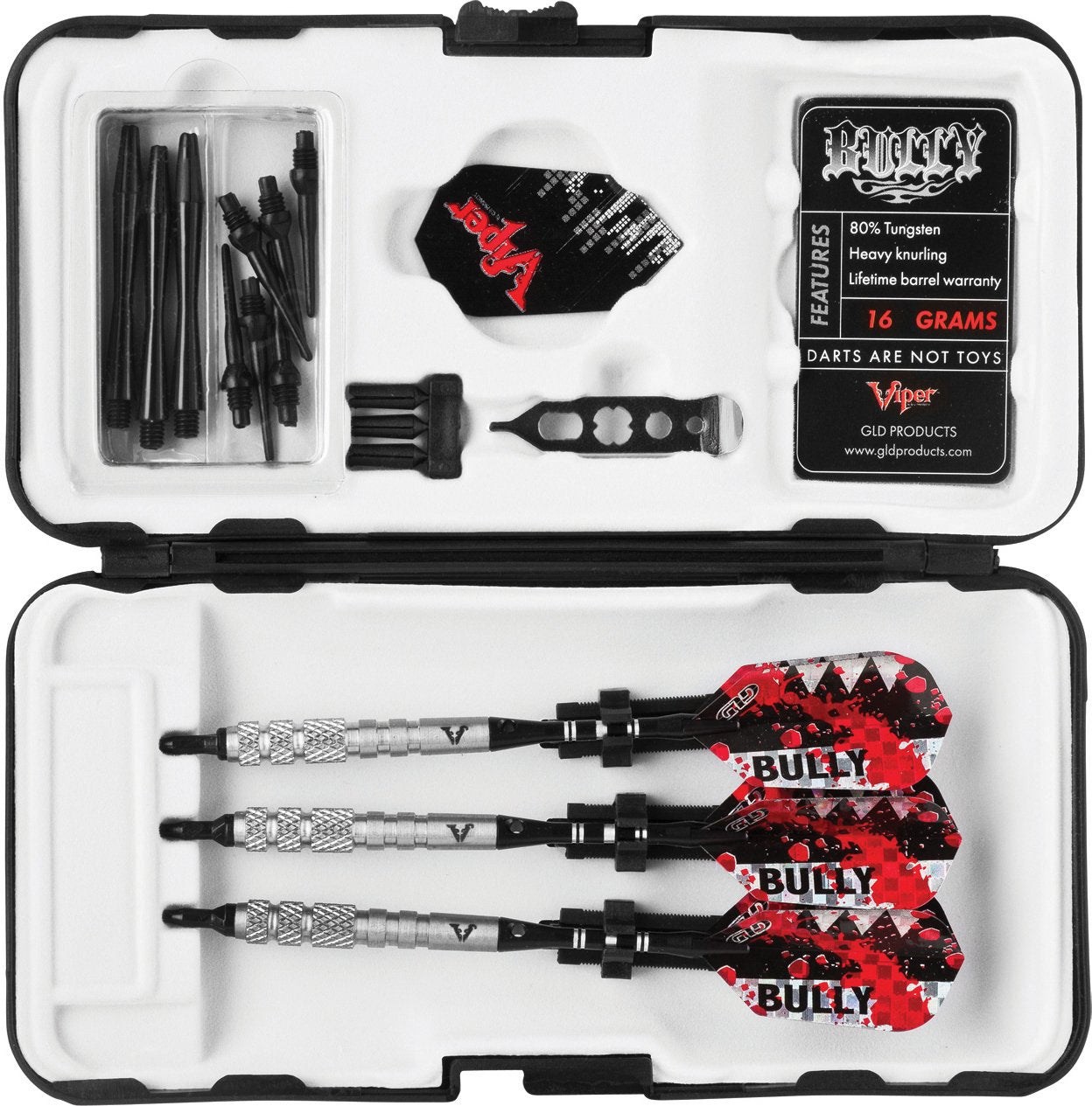 Viper by GLD Products Deluxe Dart Pal case open showing soft-lined slots for organized protection