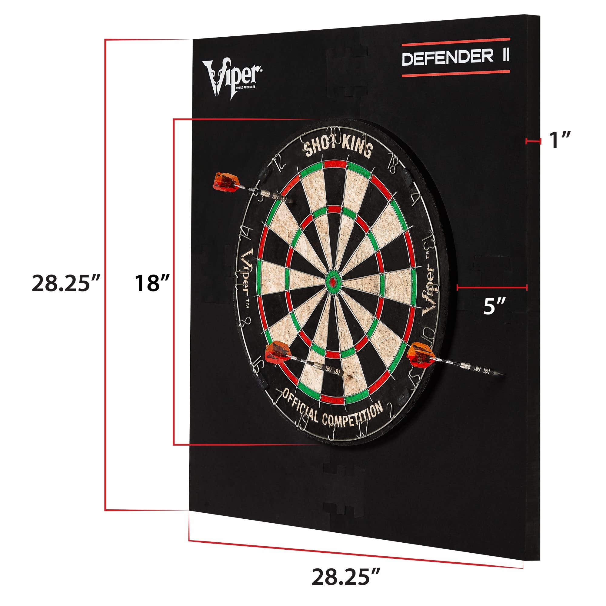 Viper by GLD Products installed around an 18-inch dartboard protecting wall and catching stray darts