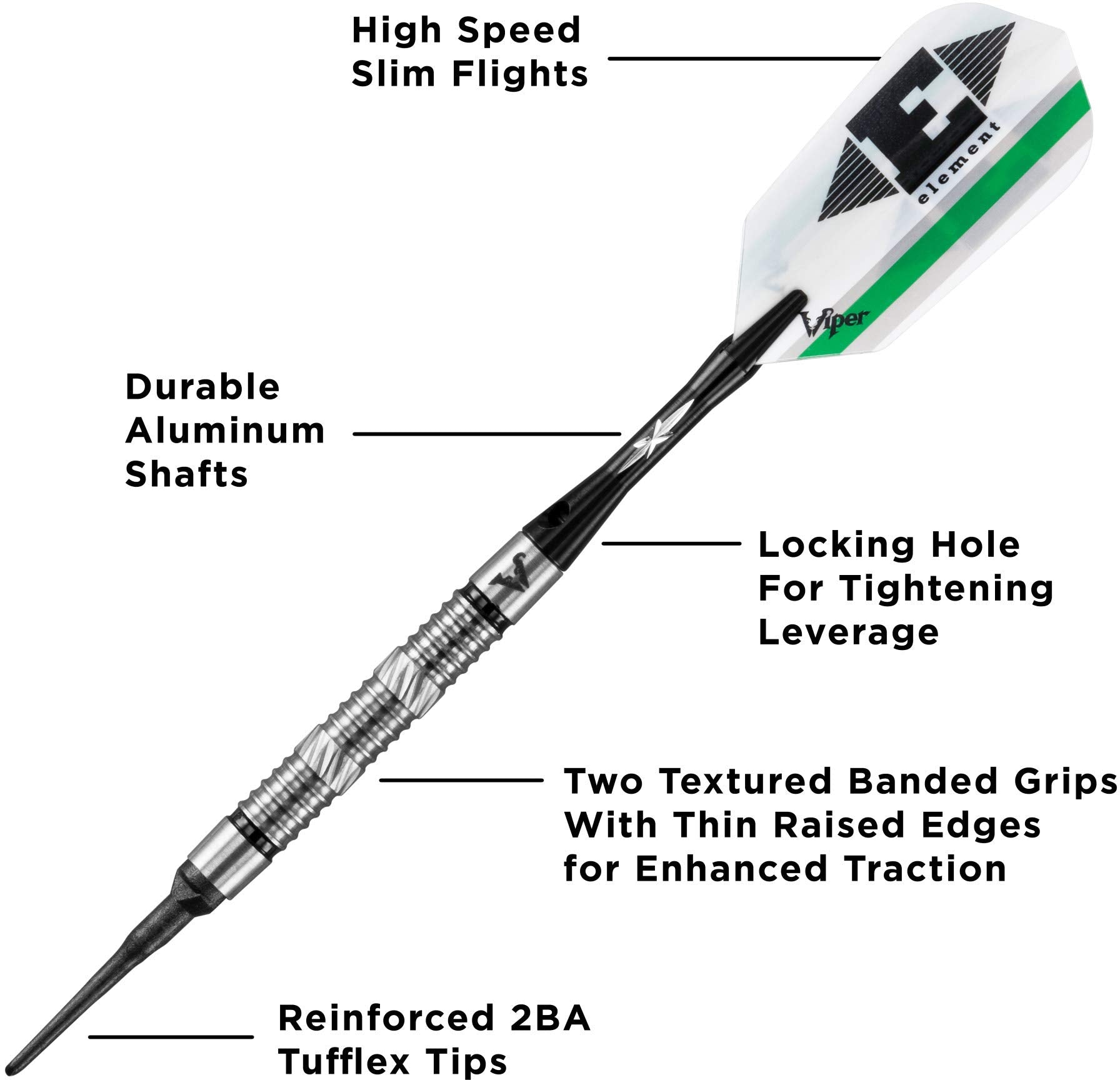 Viper by GLD Products aluminum shaft locking-hole detail offering secure fit