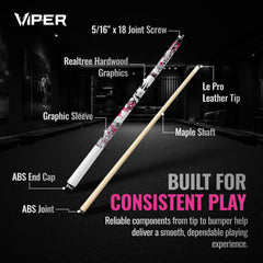Viper by GLD Products Le Pro leather tip close-up improving cue-ball contact and fewer miscues