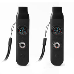 Viriber front view showing compact 7-in-1 whistle and lanyard for easy access