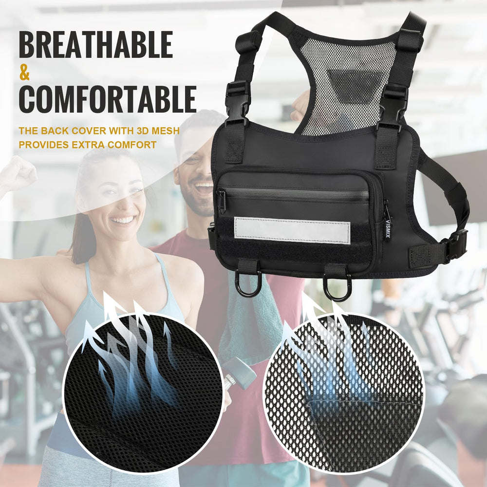 VISMIX open main compartment displaying phone and wallet for secure storage