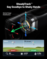 VISTAGET GOLVIA held in hand demonstrating stabilized view for steadier laser locks