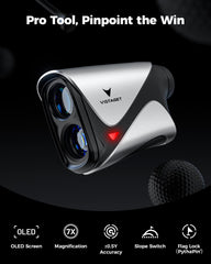 VISTAGET Golvia Pro OLED display close-up with adjustable brightness benefit