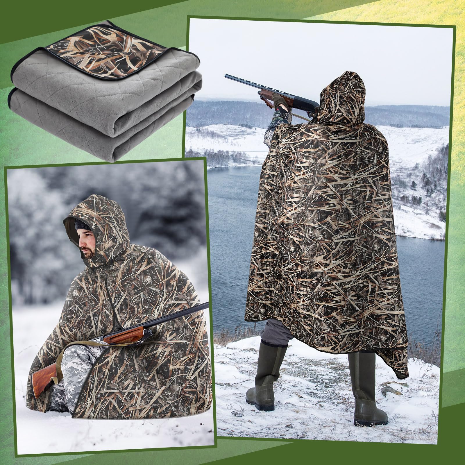 VitalCozy blanket in hunting blind showing concealment and comfort