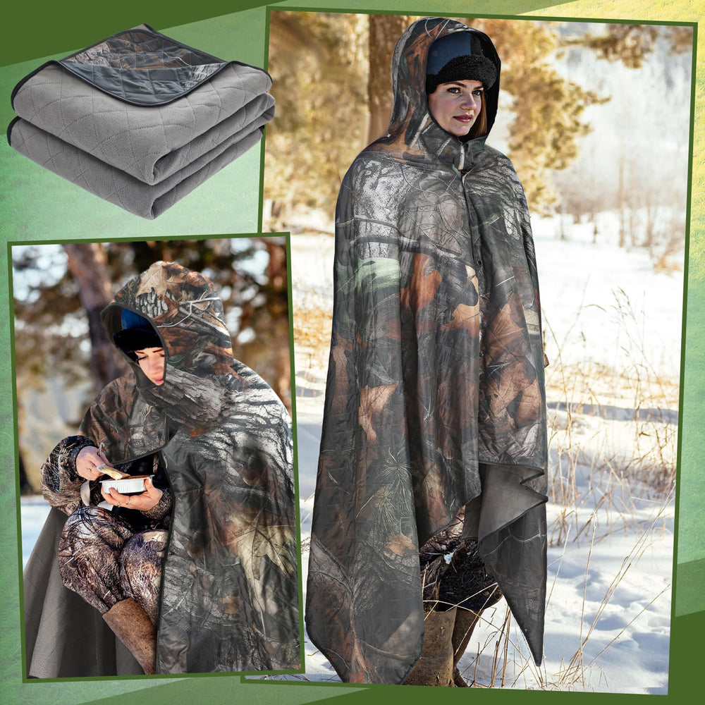 VitalCozy blanket next to backpack showing size and portability
