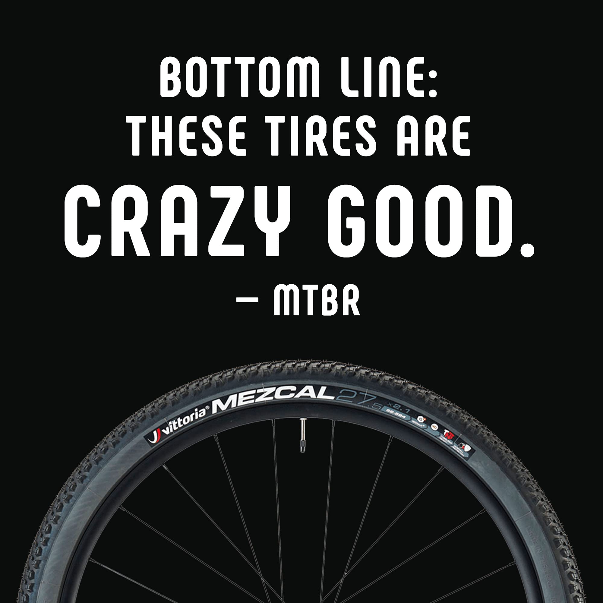 Vittoria Mezcal graphene compound marking showing enhanced grip and wear resistance