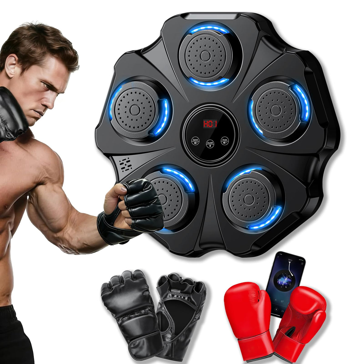 Vivedrre front view mounted showing compact trainer and benefits for home workouts