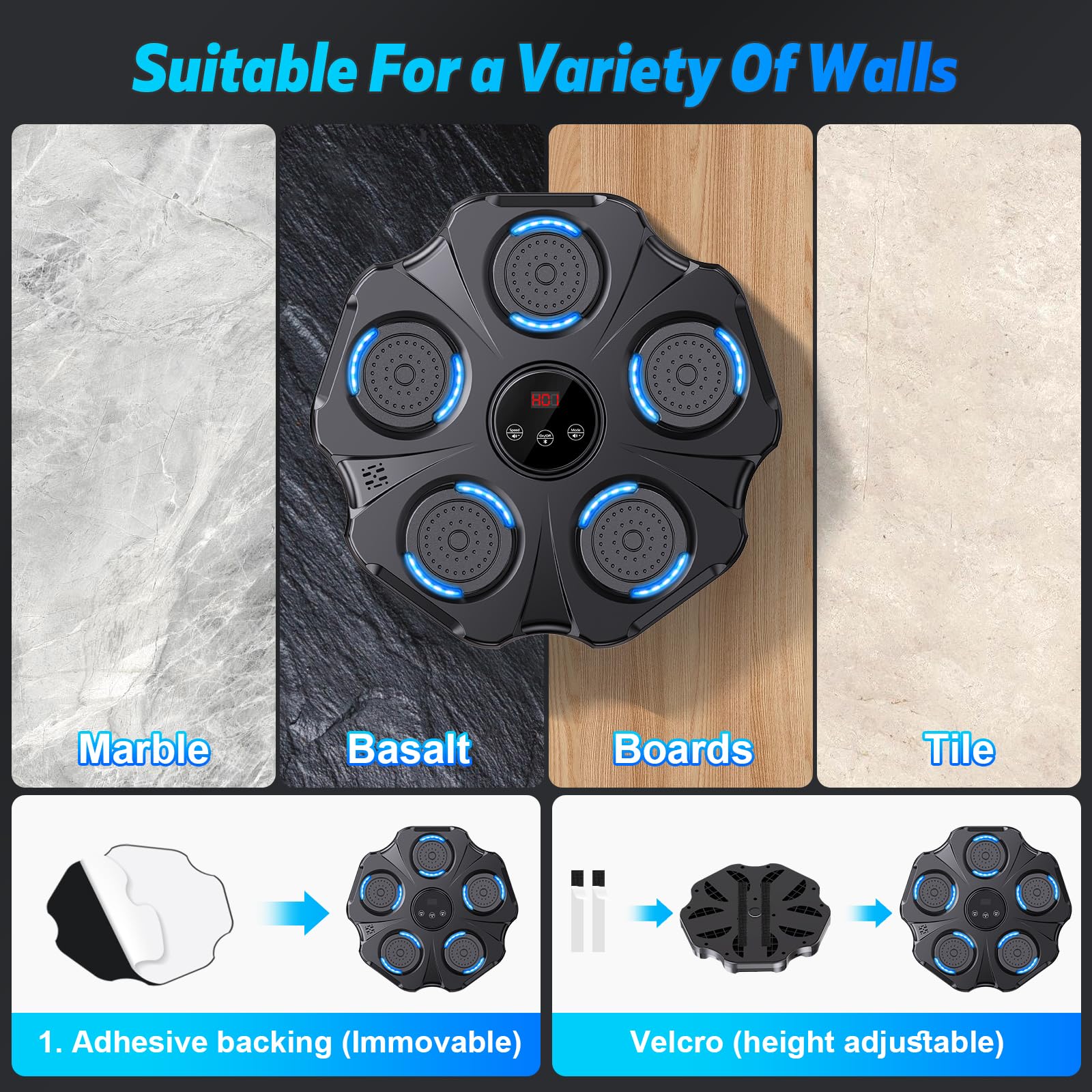 Vivedrre wall mounting hardware and tape showing easy, tool-free installation