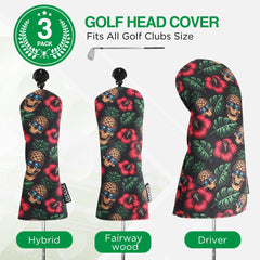 VIXYN pineapple skull driver cover fitted on driver delivering secure protection