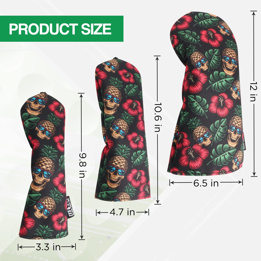 VIXYN pineapple skull fairway wood cover on wood for scratch and UV defense