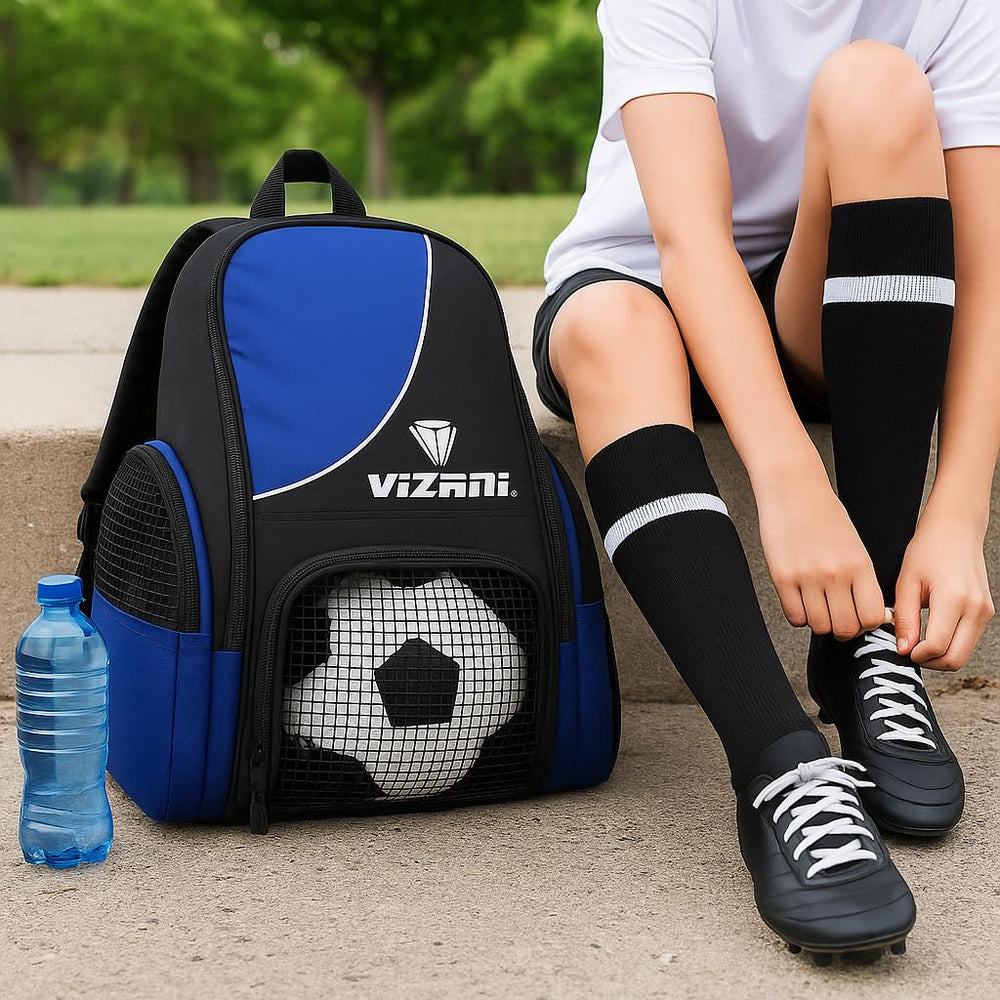 Vizari Solano close-up of zip-out mesh ball pocket by Vizari for ventilated storage and easy access