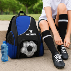 Vizari Solano close-up of zip-out mesh ball pocket by Vizari for ventilated storage and easy access