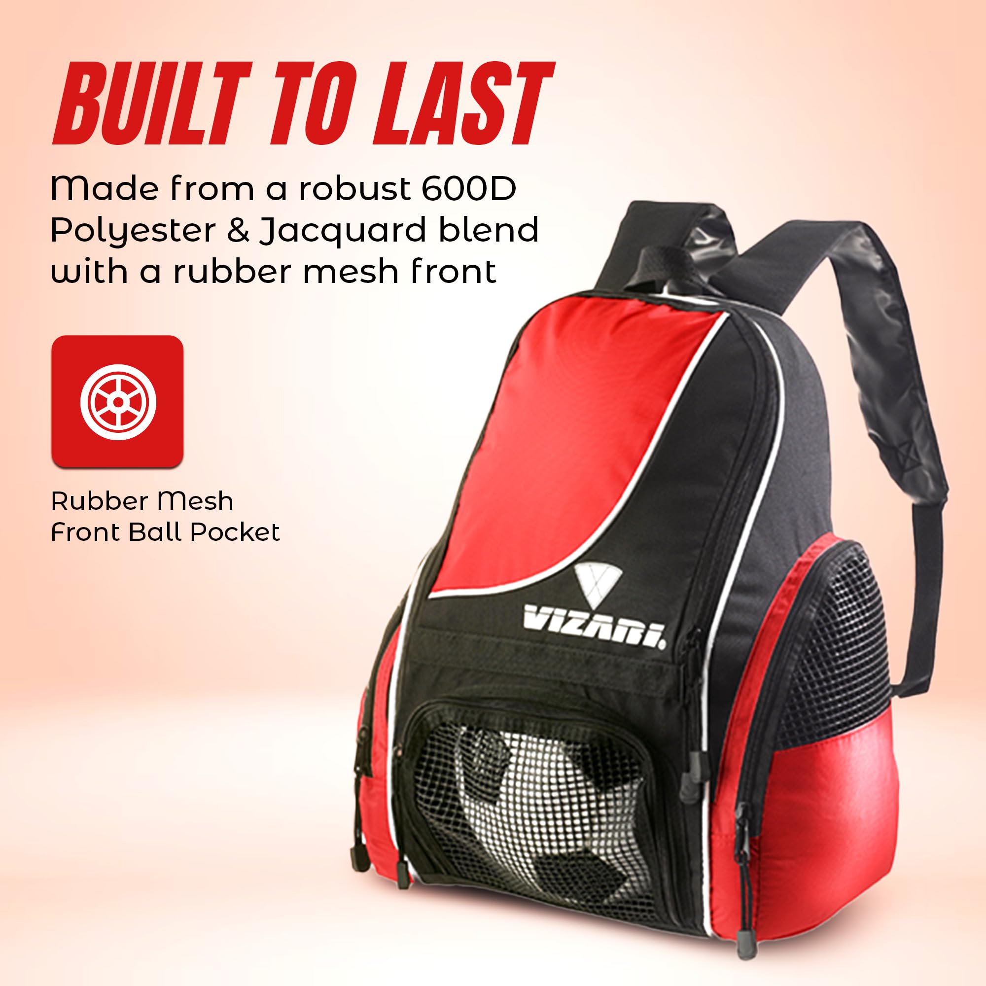 Vizari vented ball pocket detail allowing airflow to reduce moisture and odors