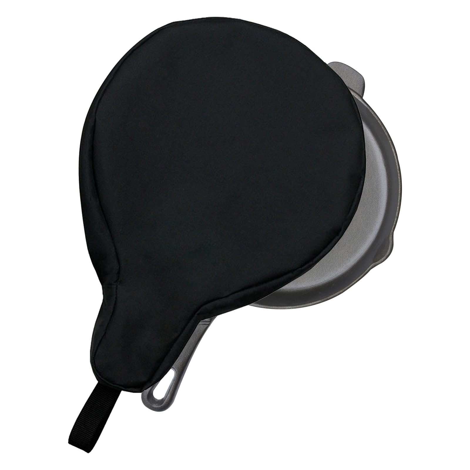 Vkinman front view of skillet bag showing protective shape and pocket — durable protection