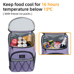 VKKZAAW backpack on beach in use with drinks showing portability and cooling benefit