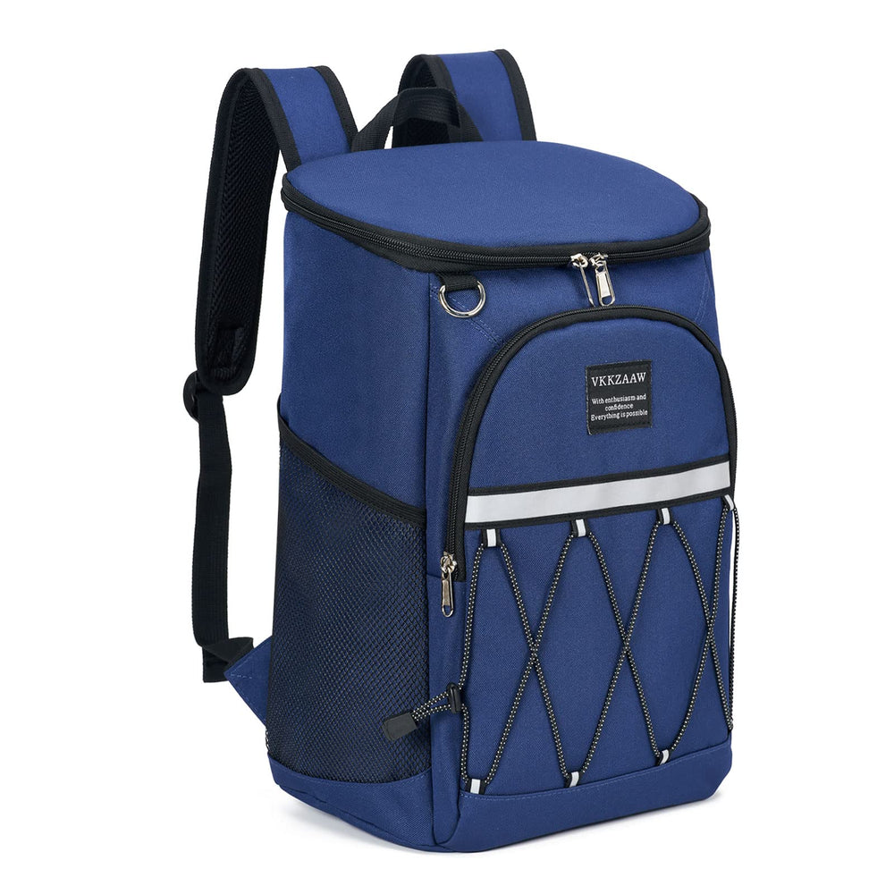 VKKZAAW front view of cooler backpack showing compact, organized storage and portability